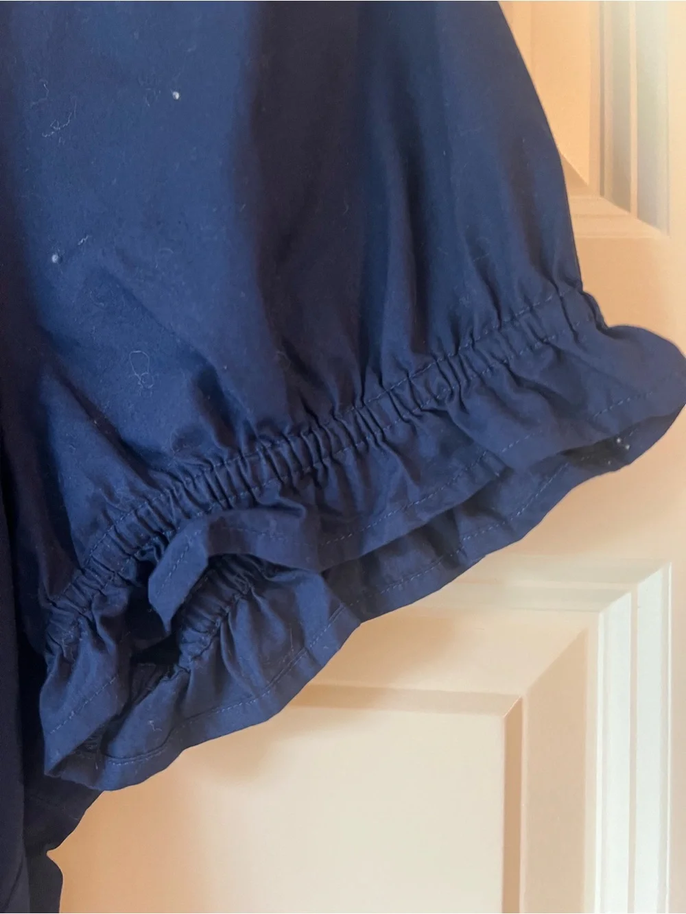 J. Crew Navy Puff-Sleeve Peasant Blouse